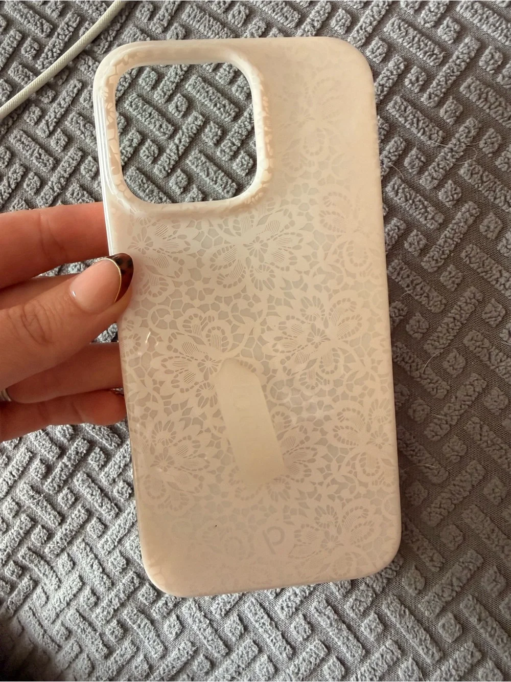 IPhone 16 pro max righty Loopy Case Lace-Textured Phone Case with Loop Grip